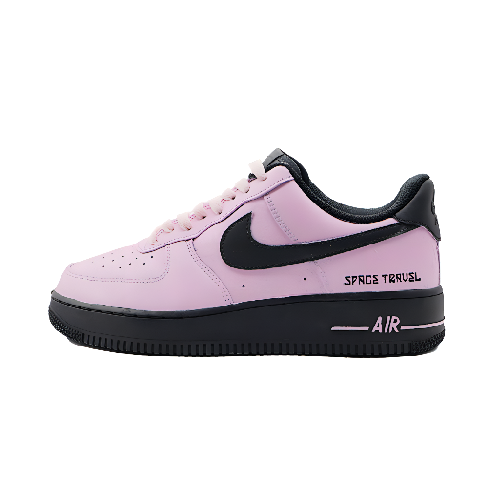 Nike Air Force 1 Anti-Slip Wear-Resistant Low-Top Skateboard Shoes Unisex Black Pink