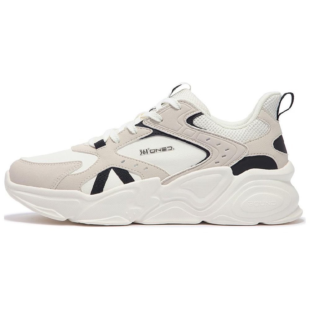 361° Wear-Resistant Low-Top Casual Shoes Men's White Beige Black