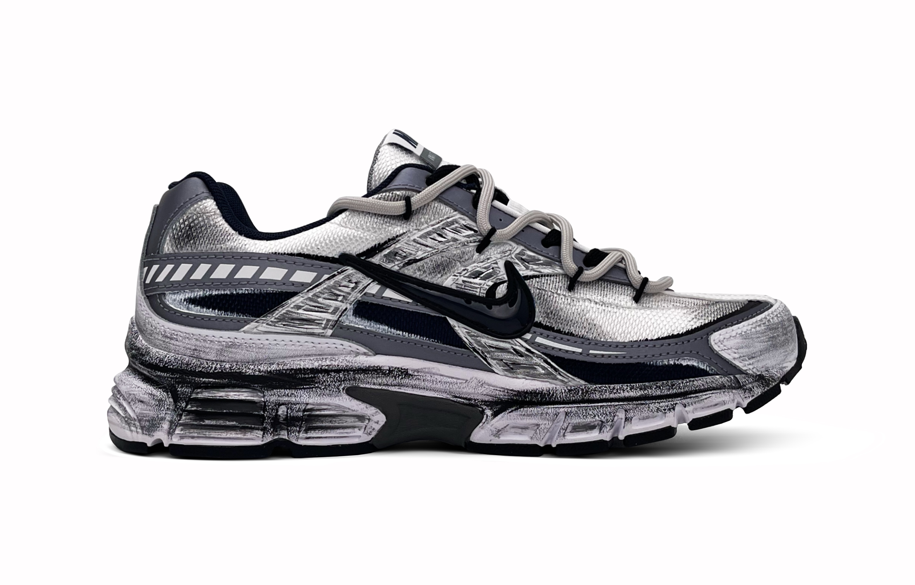 Nike Initiator Low Top Running Shoes Men's Black Silver