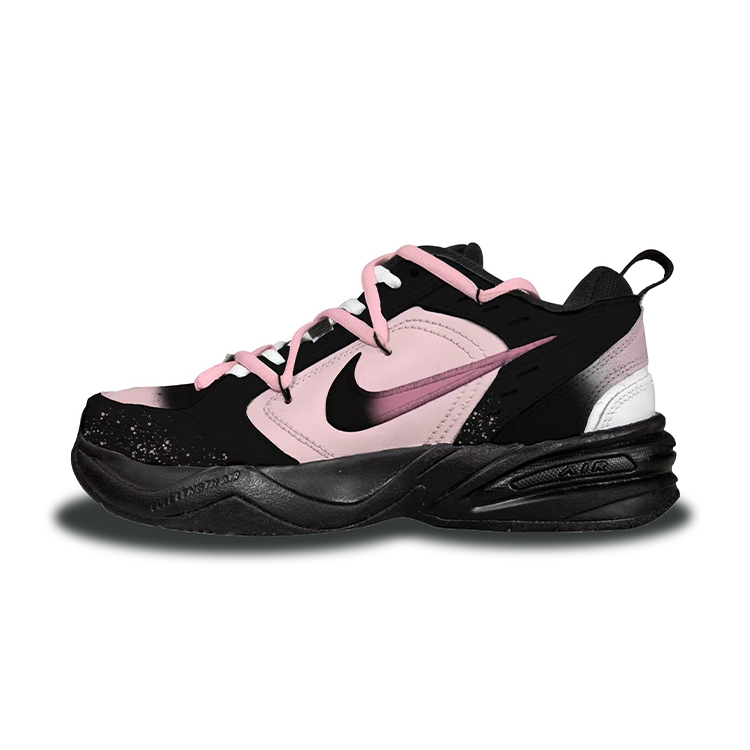 Nike Air Monarch 4 Pink Starry Sea Anti Slip Wear Resistant Low Top Chunky Sneakers Unisex Black Pink