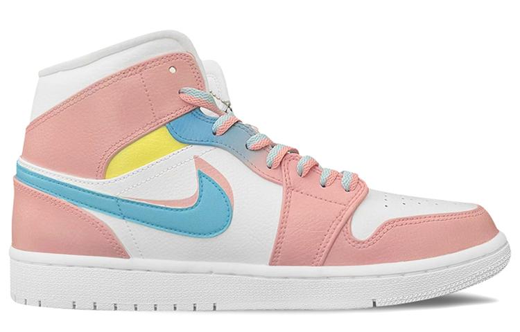 Jordan Air Jordan 1 Anti-Slip Wear-Resistant High-Top Vintage Basketball Shoes Men's Blue Pink купить в интернет-магазине Yoocart с быстрой доставкой по России.