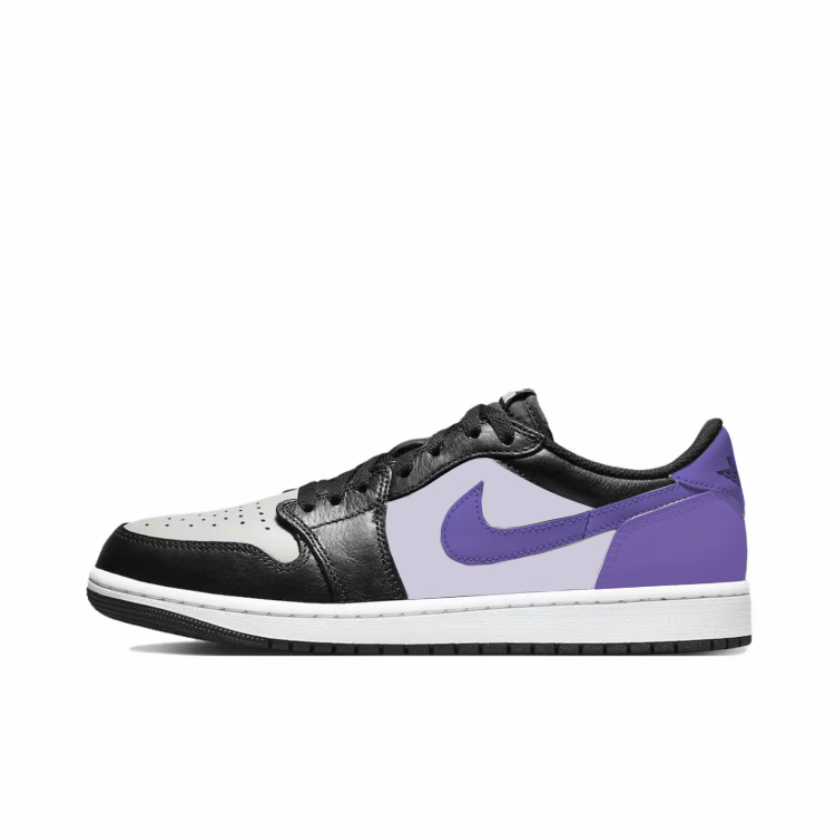 Jordan Air Jordan 1 Cushioned Wear-Resistant Lightweight Low-Top Vintage Basketball Shoes Unisex Black