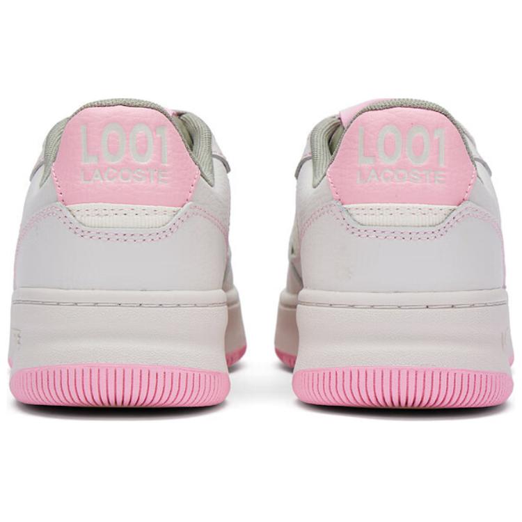 LACOSTE Wear-Resistant Low-Top Skateboard Shoes Women's Ecru Light Pink