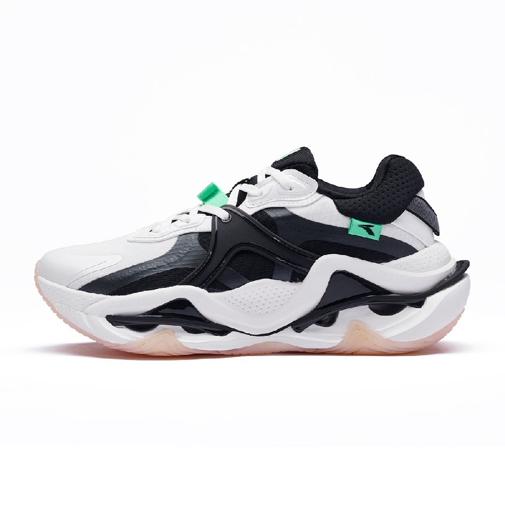 361° Wind Whirlpool Cushioning Lightweight Low-Top Casual Running Shoes Men's White Black