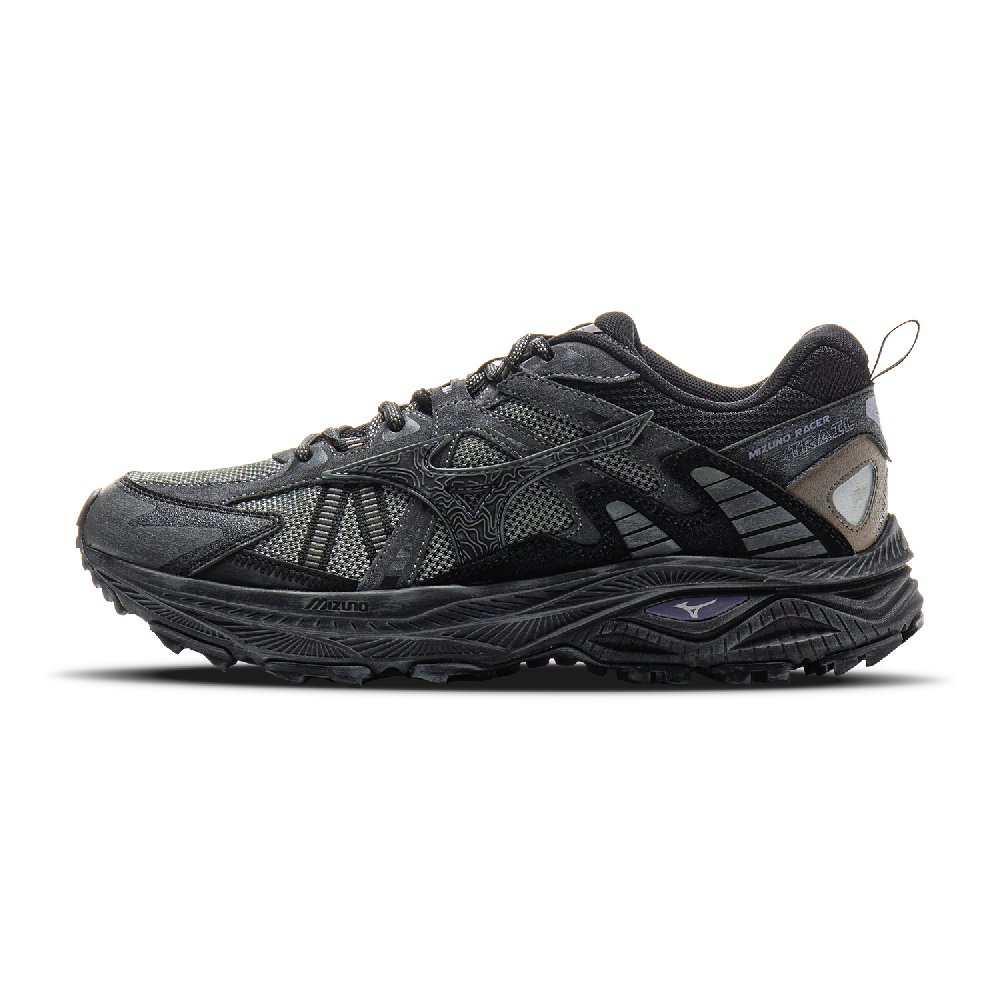 Mizuno Racer Trail Cushioning Support Lightweight Breathable Low Top Running Shoes Unisex Black