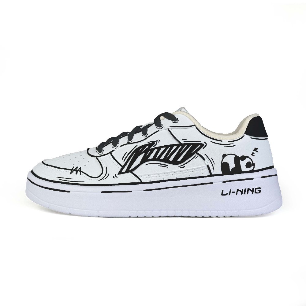 LiNing Pontoon Boats Wear resistant And Lightweight Low Top Skateboard Shoes Unisex Black