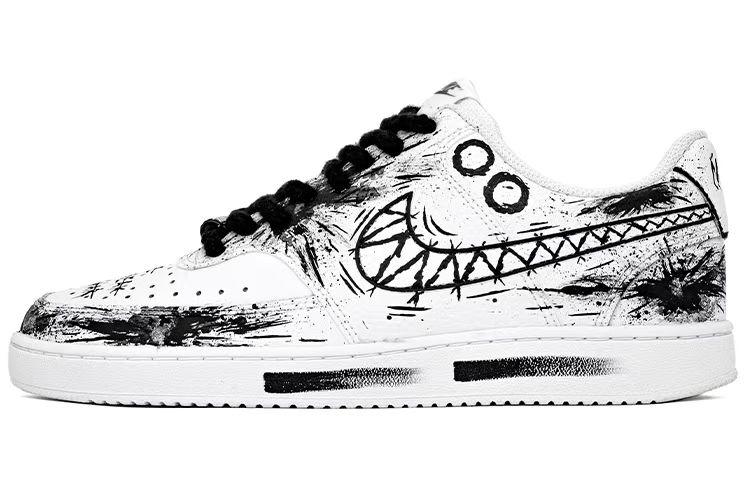 Nike Court Vision Low Top Skateboard Shoes Men's Black White