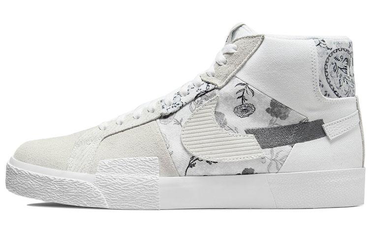 Nike Sb Zoom Blazer Mid Premium Floral White Grey