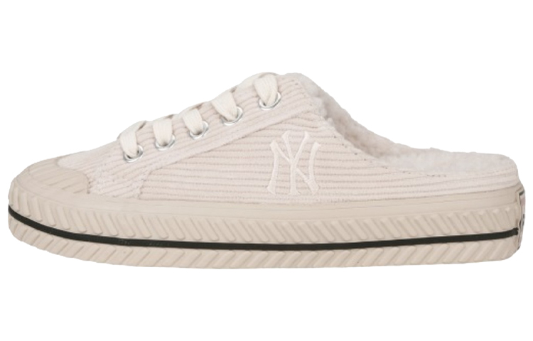 MLB Playball Mule Anti-Slip And Wear-Resistant Warm Low-Top Canvas Shoes Unisex White