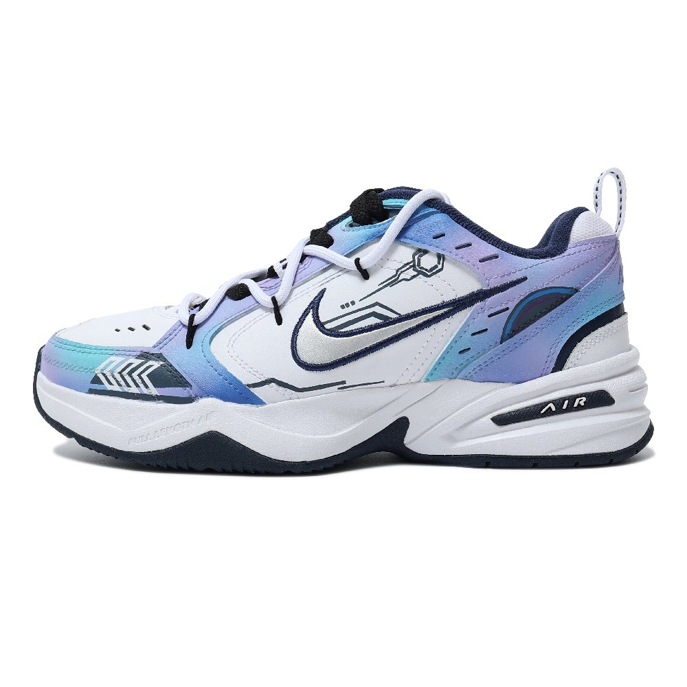 Nike Air Monarch 4 Anti Slip And Wear Resistant Height Increasing Low Top Chunky Sneakers Unisex Blue Purple