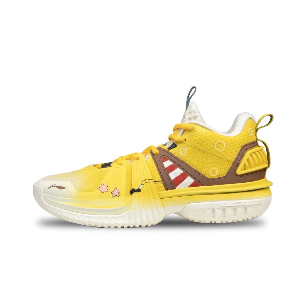 LiNing Storm 2024 Shock Absorbers Slip Resistant Breathable Low Top Basketball Shoes Men's Yellow