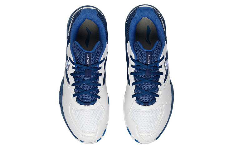LiNing 2 Shock Absorbers Slip Resistant Abrasion Resistant Low top Badminton Shoes Unisex White Dark Blue купить в интернет-магазине Yoocart с быстрой доставкой по России.