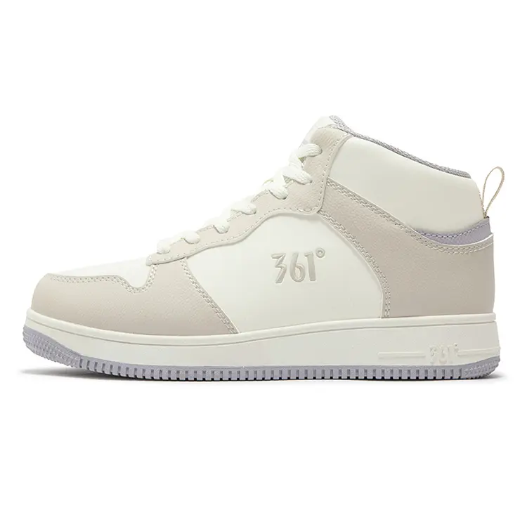 361° Air Force One Thermal Slip Resistant And Abrasion Resistant High top Skateboard Shoes Women's White Oat Milk