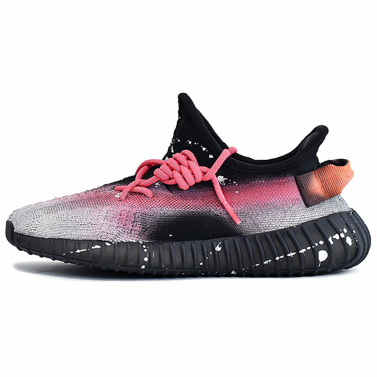 Adidas Originals Yeezy Boost 350 V2 Casual Shoes Unisex Low Top Black/Silver/Watermelon Red