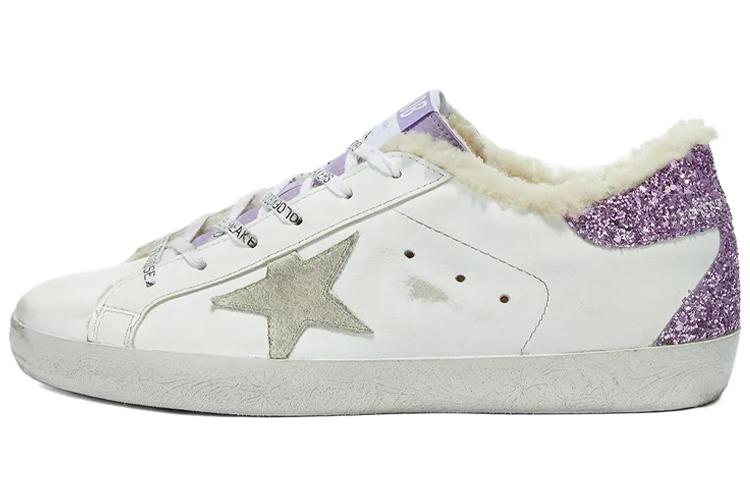 Golden Goose Super Star Brand Low Top Skateboard Shoes Women's Purple Sequins Tail