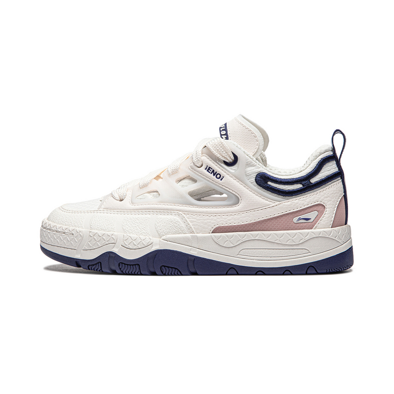 LiNing CF YU3 SS Cushioning Wear-Resistant Low-Top Skateboard Shoes Women's Mist White