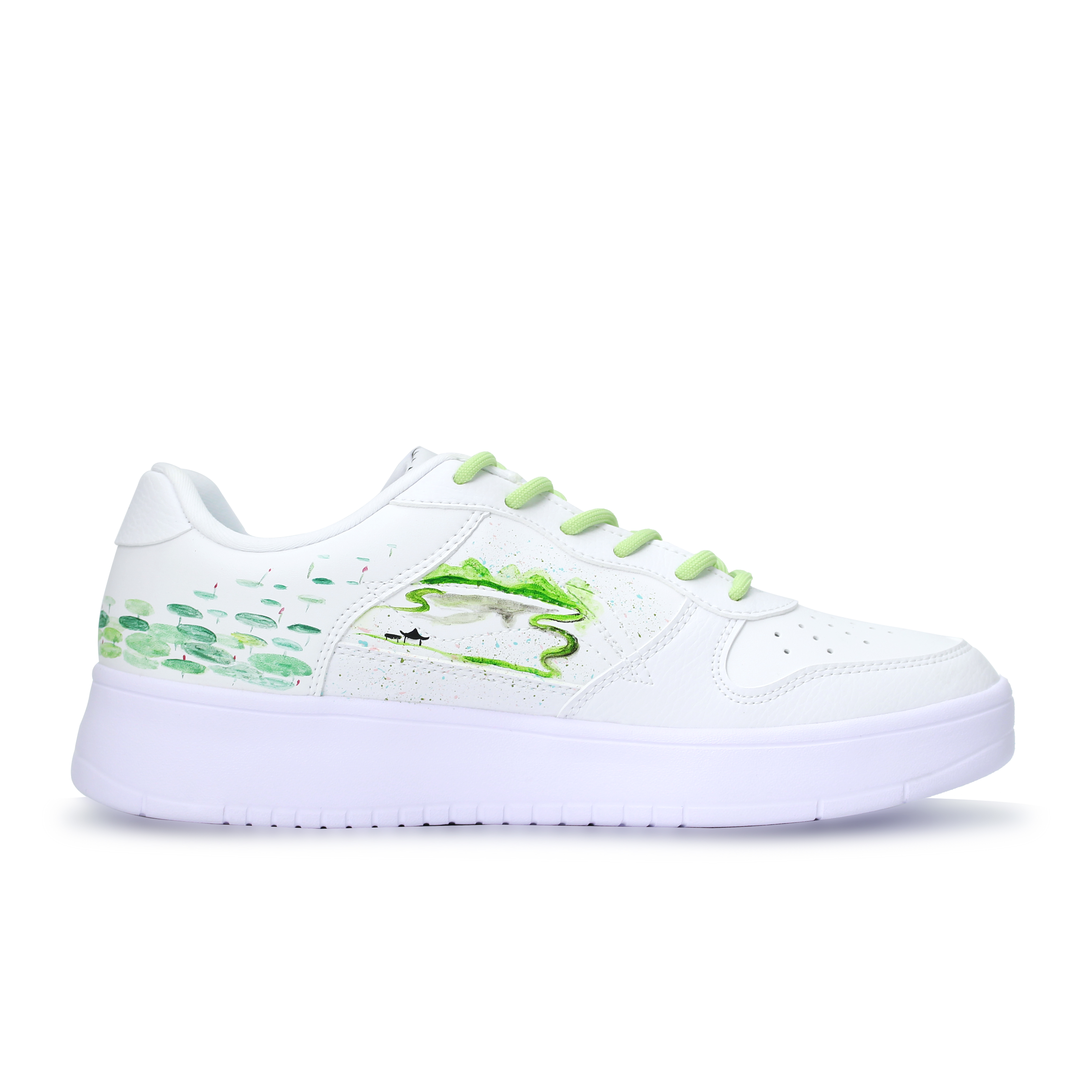LiNing Pontoon Boats Abrasion Resistant, Lightweight, And Breathable Low top Skateboard Shoes Unisex White Green Black