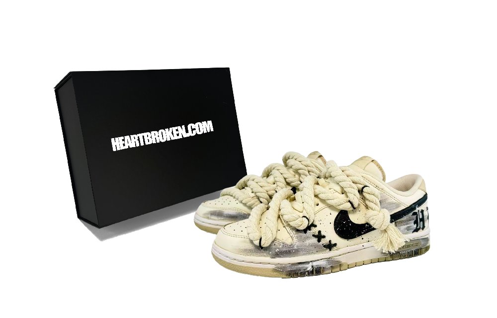 Nike Dunk Slip Resistant Cushioning Abrasion Resistant Low Top Skateboard Shoes Men's Beige Black
