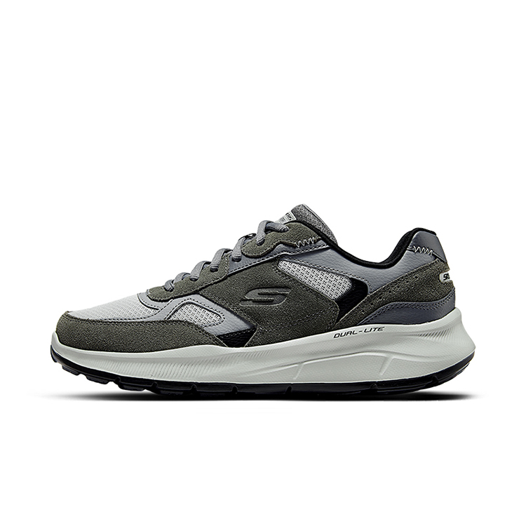 Skechers Shock Absorbers With Slip Resistant And Abrasion Resistant Properties Mid Top Running Shoes Men's Charcoal