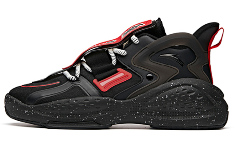 Anta Bastard Cushioned Slip-Resistant Low-Top Skateboard Shoes Men's Black Red