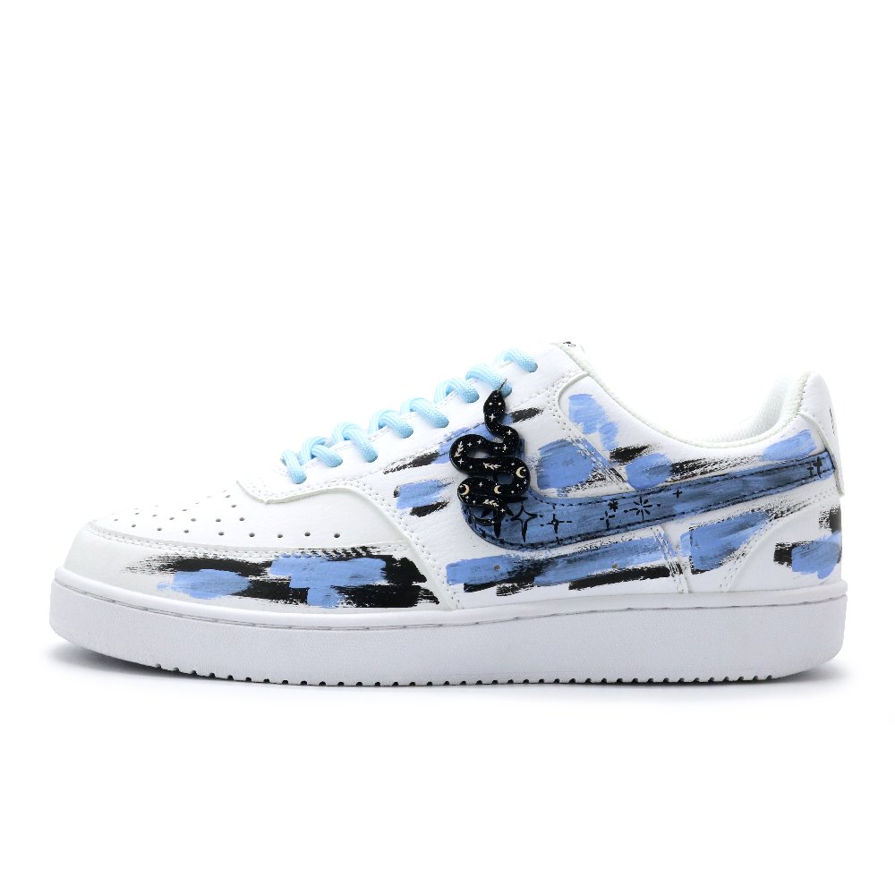 Nike Court Vision 1 Low top Skateboard Shoes Men's Blue White