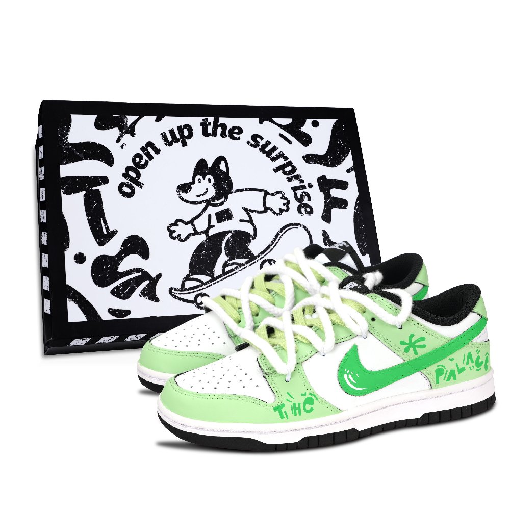 Nike Dunk Black White, Ideal Home Abrasion Resistant Low Top Skateboard Shoes Unisex Green