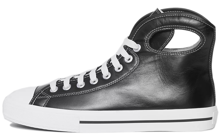 Burberry Larkhall High-Top Sneakers Black White Leather