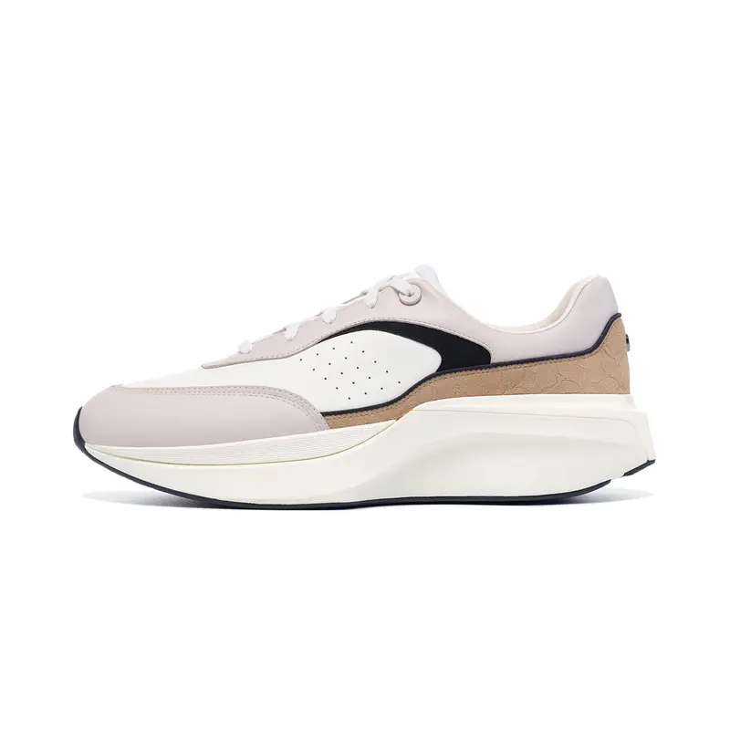 LI NING 1990 Anti Slip Wear Resistant Low Top Casual Shoes Men's Ecru