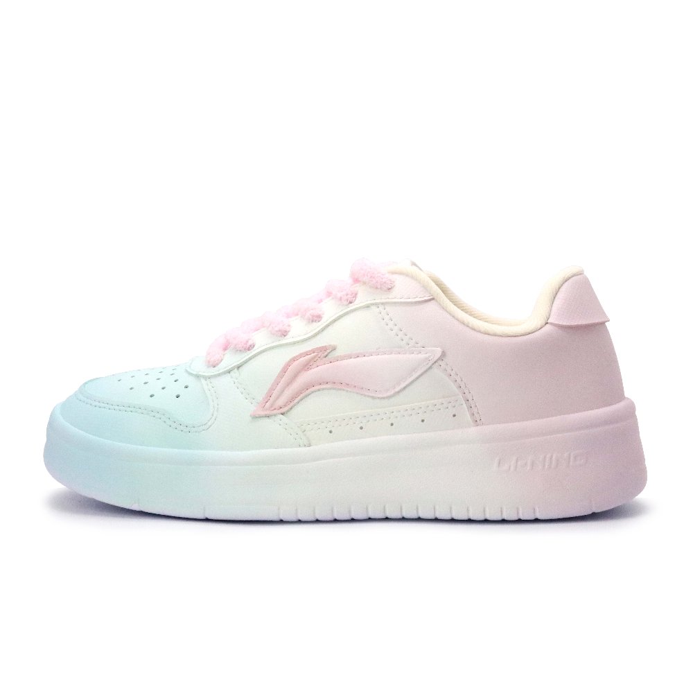 LiNing Pontoon Boats Slip Resistant, Abrasion Resistant, Breathable Low Top Skateboard Shoes Women's Blue Pink