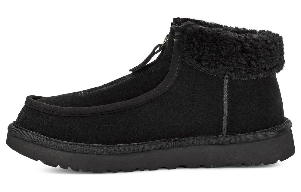UGG Funkarra Suede Fur Collar Zip 'Black' Women's