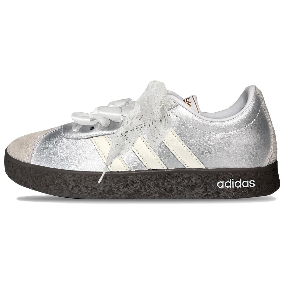 Adidas Neo VL Court 2.0 Zhiye, Bowknot Anti Slip Wear Resistant Low Top Skateboard Shoes Unisex Silver White купить в интернет-магазине Yoocart с быстрой доставкой по России.