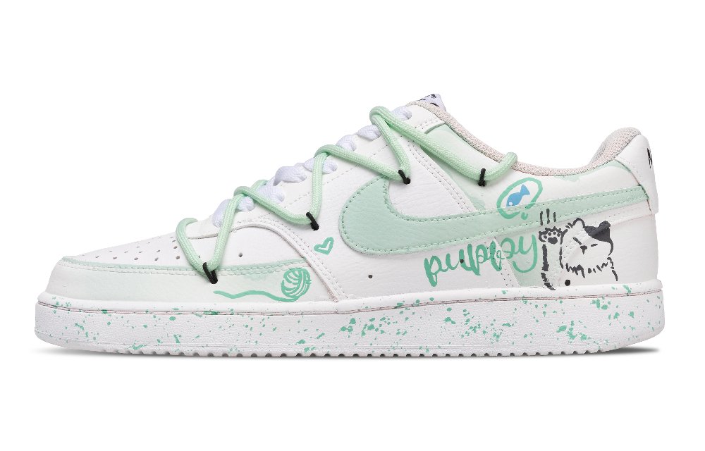 Nike Court Vision 1 Low Top Skateboard Shoes Unisex Green White