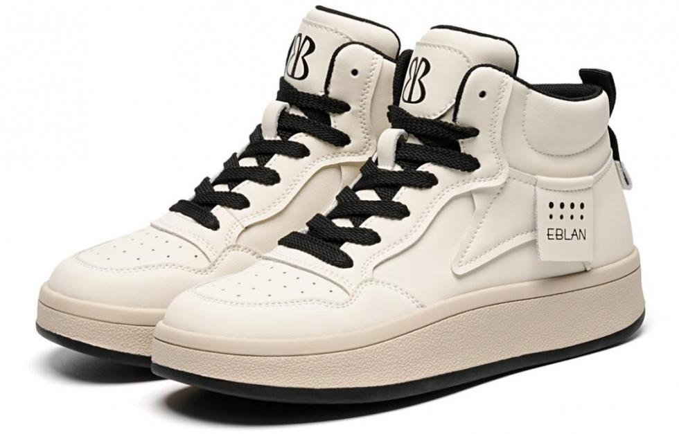 EBLAN Abrasion Resistant High Top Skateboard Shoes Women's Beige Black купить в интернет-магазине Yoocart с быстрой доставкой по России.