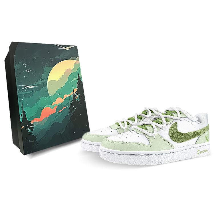 Nike Court Borough Low 2 Low-Top Skateboard Shoes GS Green White