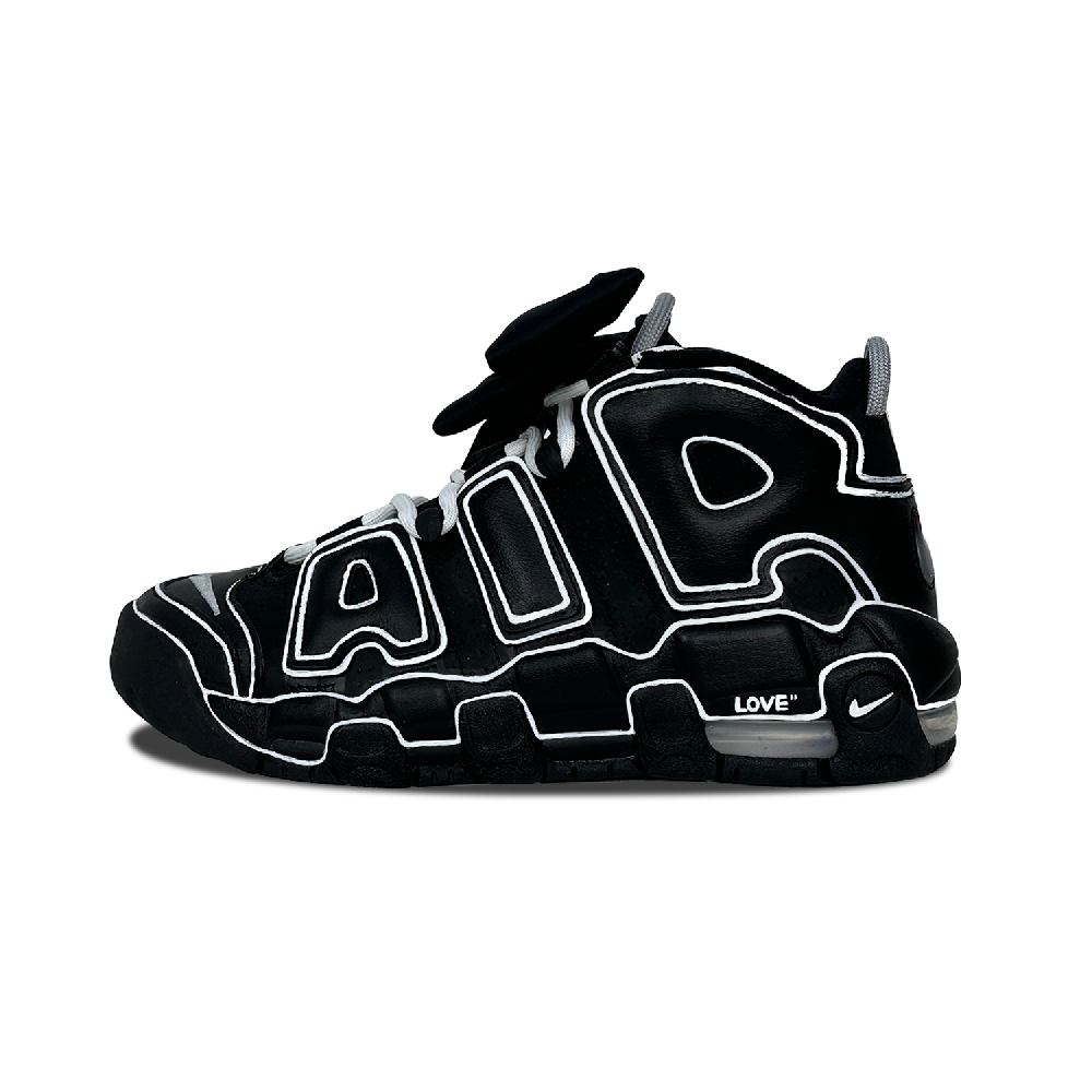 Nike Air More Uptempo Linear Barbie Mid-Top Vintage Basketball Shoes GS Black White