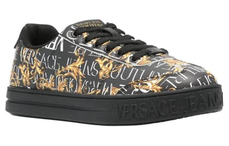VERSACE JEANS COUTURE Barocco-print Leather Sneakers купить в интернет-магазине Yoocart с быстрой доставкой по России.