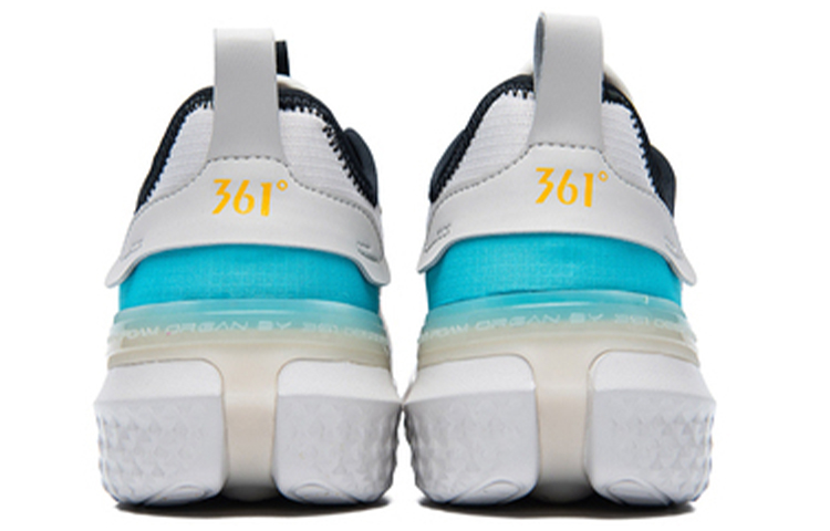 361° Slip Resistant Cushioning, Breathable, And Lightweight Low Top Sports Casual Shoes Men's White Cyan
