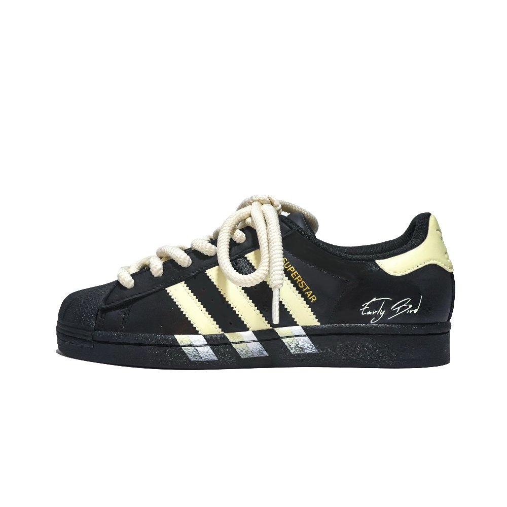 Adidas Originals SUPERSTAR Wear resistant And Lightweight Low Top Skateboard Shoes Women's Black