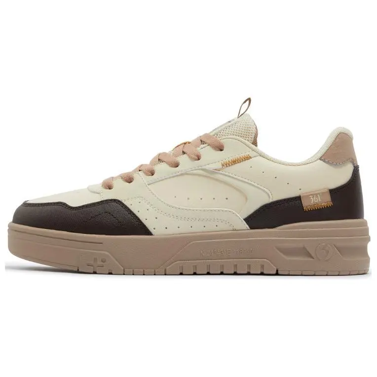 361° Anti-Slip And Wear-Resistant Coverage Low-Top Skateboard Shoes Men's Beige Brown