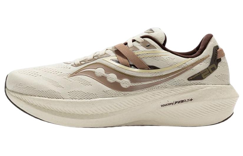 Saucony Triumph 20 Cushioning Anti-Slip And Wear-Resistant Low-Top Marathon Running Shoes Unisex Beige