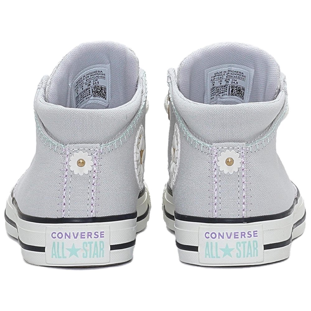Converse Chuck Taylor All Star Anti Slip Wear Resistant Mid Top Canvas Shoes Women's Gray Gold