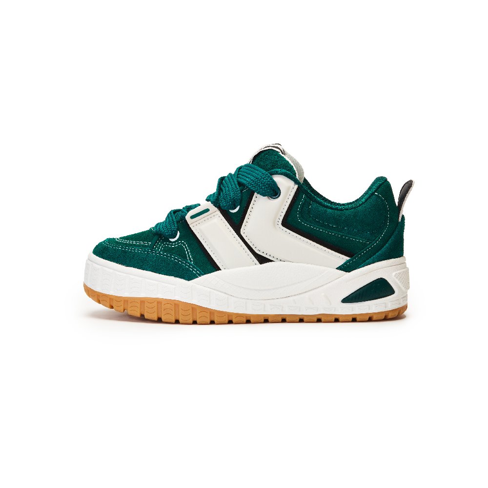 Kappa Coverage Anti-Slip And Wear-Resistant Mid-Top Skateboard Shoes Unisex Green White
