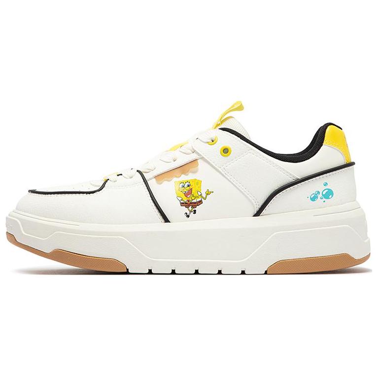 361° X SpongeBob SquarePants Co branded Series Skateboard Shoes Men Low Top Feather White/Acid Yellow