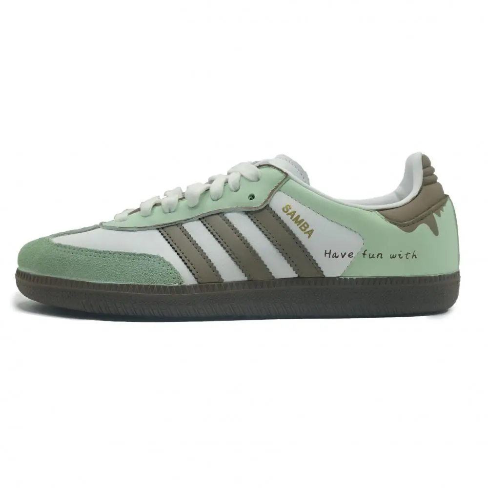 Adidas Originals SAMBA OG Abrasion Resistant German Army Trainers Unisex Light Green
