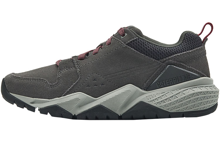 CAT Casual Shoes Unisex Low-Top Dark Gray/Burgundy