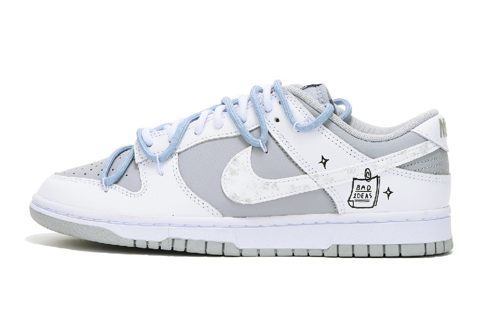 Nike Dunk Skateboard Shoes Men Low-Top Gray White