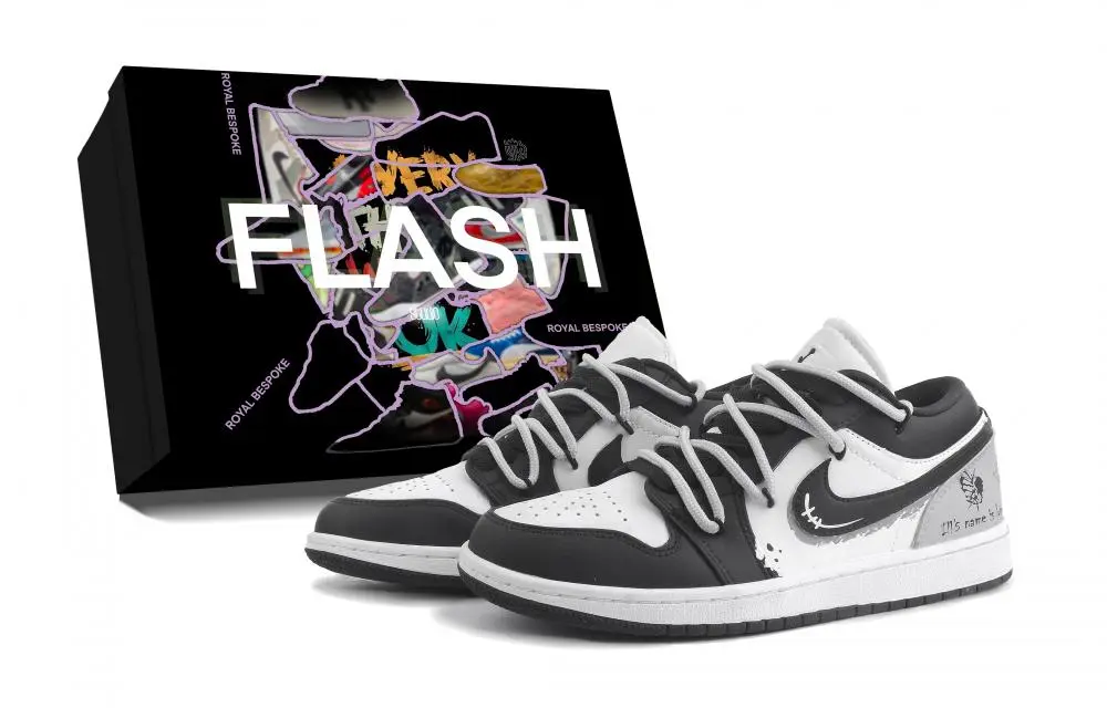 Jordan Air Jordan 1 Disease Named Love, Box Included Low top Vintage Basketball Shoes Unisex Gray White