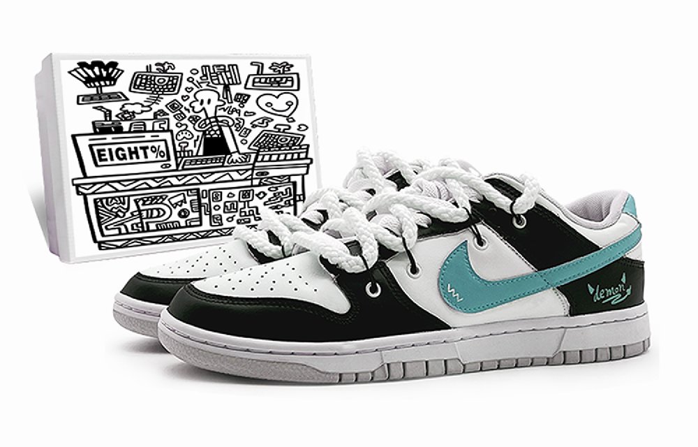 Nike Dunk 'Neutral Grey' Slip-Resistant Cushioning Abrasion-Resistant Low-Top Skateboard Shoes GS Black Green