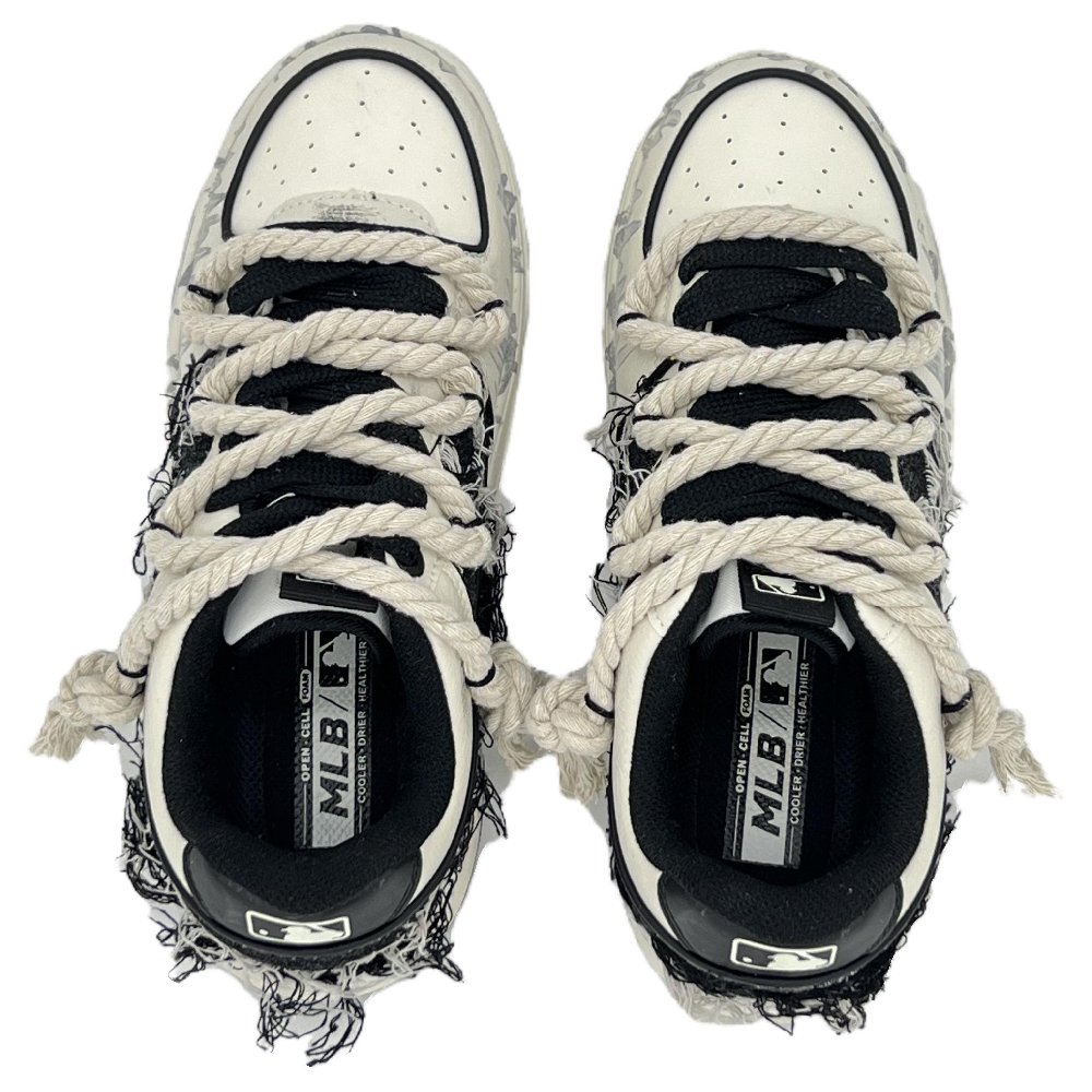 MLB Chunky Liner Anti Slip Wear Resistant Low Top Skateboard Shoes Unisex White