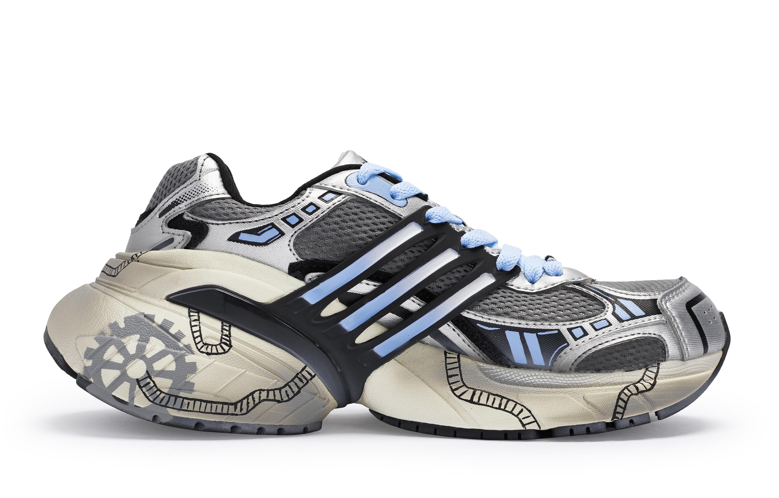 Adidas Originals ADISTAR XLG Anti Slip Wear Resistant Low Top Casual Shoes Unisex Gray Silver Blue купить в интернет-магазине Yoocart с быстрой доставкой по России.